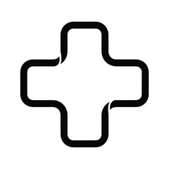 Obraz premium Medical Cross Symbol Simple Black Icon