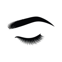Woman Eye with Long Lashes and Eyebrow Silhouette