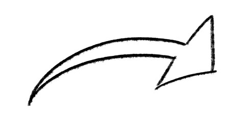 Obraz premium Hand-drawn curved arrow pointing right