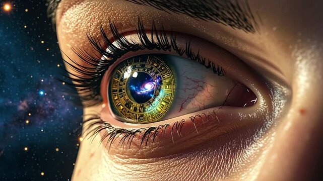 Cosmic Eye Close Up Visionary Gaze.
