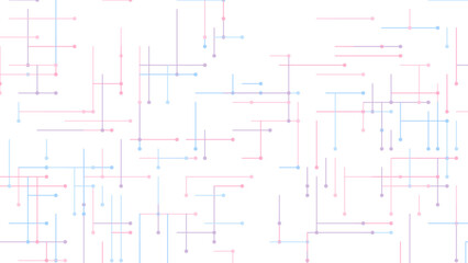 Abstract Network of Connected Lines and Arrows on White Background