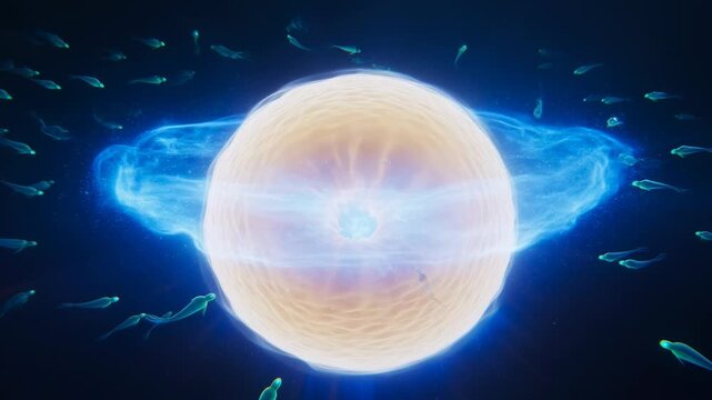 Dynamic Microscopic Fertilization: Sperm Cells Swarm, Interact, and Penetrate a Glowing Egg