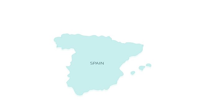 Animated element for geographic infographics - map of Spain