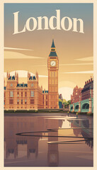 Naklejka premium London illustration travel poster