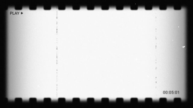Retro Analog Tape Play Film Frame with Flicker Dust Scratch Texture Overlay