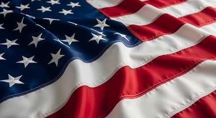 Obraz premium American flag close up with stars and stripes