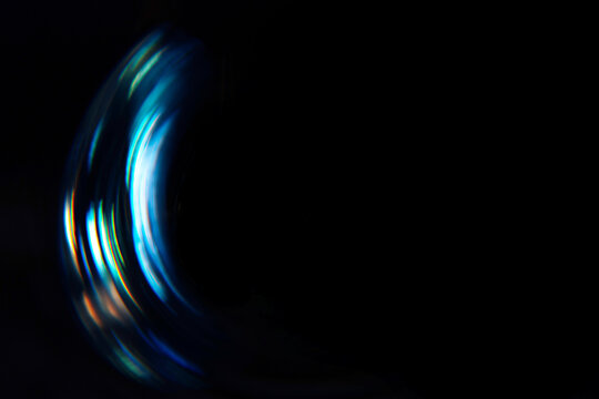 green-blue bottle glass glare on a black background, overlay effect