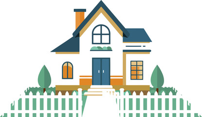 Delightful cartoon house stands prominently. © Andrey Popov