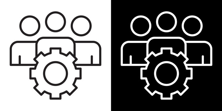 Human Capital White Icon Set Design