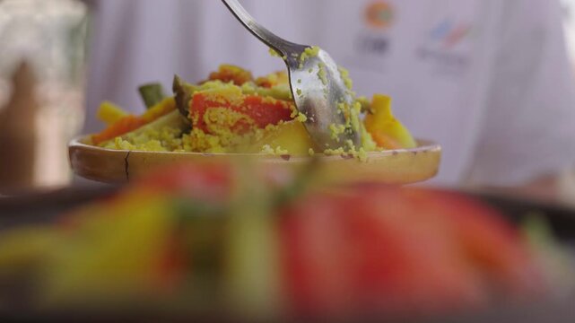 Arabic dish with vegetables and couscous