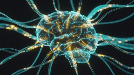 A microscopic view of a neuron with intricate connections and branching dendrites