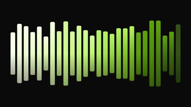 Green Equalizer Bars on Black Background Vector Illustration for Audio Visualization Design