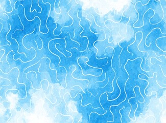 Abstract blue and white swirls creating a sense of fluidity and movement