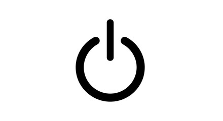 Power Button Symbol On White Background.