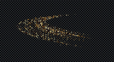 Luxury glistering light twirl wave with magic gold curve on shine background line © Faurdaus