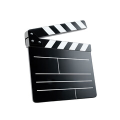 Fototapeta premium Classic movie clapperboard isolated on transparent cutout background