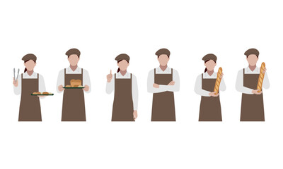 パン屋　ポーズ　セット