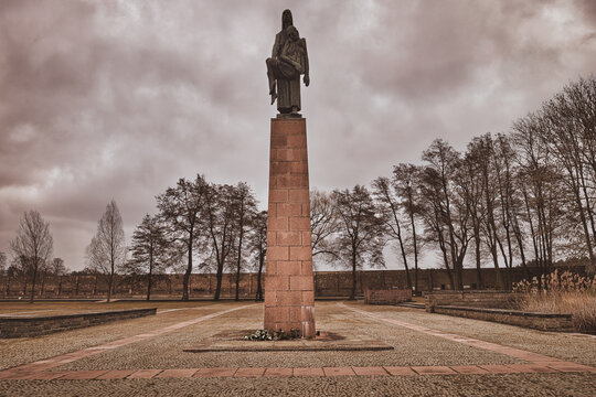 Former main SS headquarters building at the Ravensbr&uuml;ck concentration camp memorial site in F&uuml;rstenberg/Havel, Germany.
