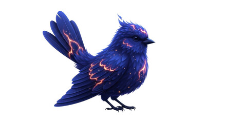Obraz premium Elegant blue bird with glowing accents