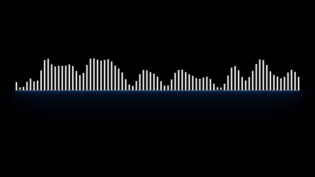 video footage of audio visualizer on white background. Abstract music waves oscillation. Futuristic sound wave visualization. wave form Audio ,spectrum voice, Isolated on transparent background 