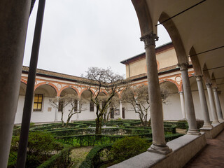Santa Maria delle Grazie, historic church in Milan, Italy. Cloister