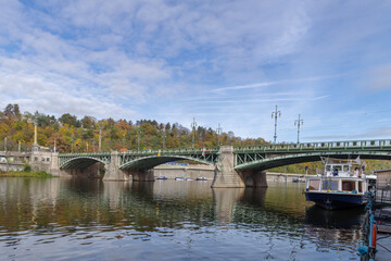 Naklejka premium Manesuv bridge in Prague, Czech Republic