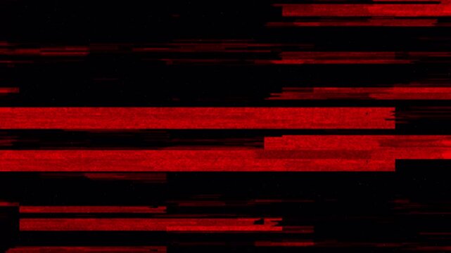 Abstract Red Glitch Effect Horizontal Bars on Black Background Digital Noise Static Texture
