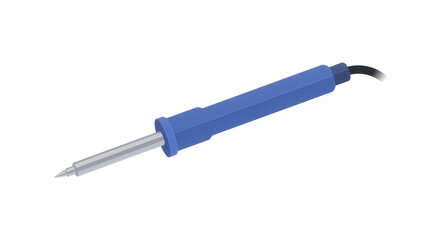 Fototapeta premium Electric Soldering Iron with Blue Handle isolated on transparent background