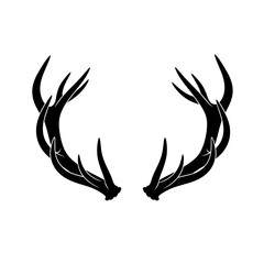 Obraz premium Black Antlers Silhouette Vector Graphic