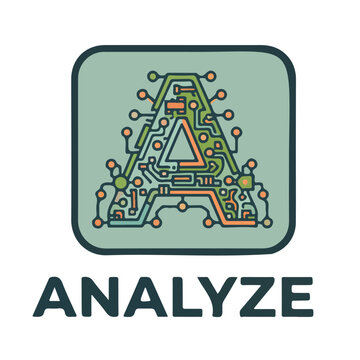 Art & Illustration logo cicuit electric a