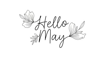 Hello May Handwritten Floral Greeting Card. © siti sariyati