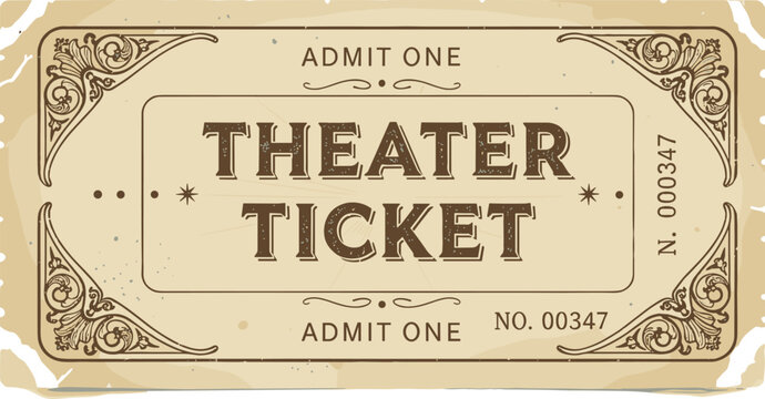 vintage theater ticket admit one