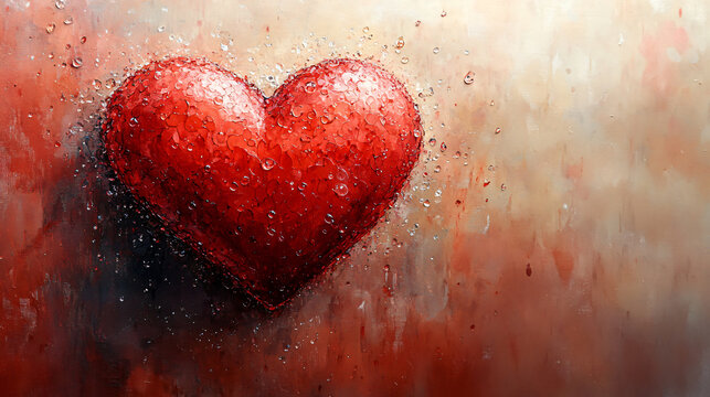 A vibrant illustration of a red heart amidst shades of pink, symbolizing love and passion, perfect for expressing deep emotions.