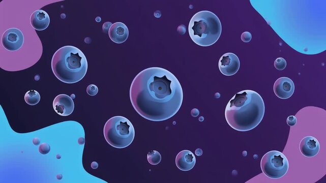 Celestial Berry Bonanza: A captivating image featuring a scattering of radiant blueberries, each bursting with natural sweetness, set against a stunning and vibrant backdrop.