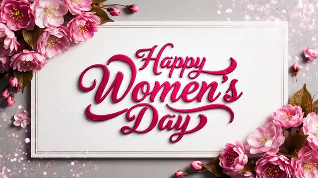 Elegant invitation card with pink flowers and initial V