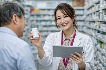 薬提示＋タブレット（商品説明・服薬指導）