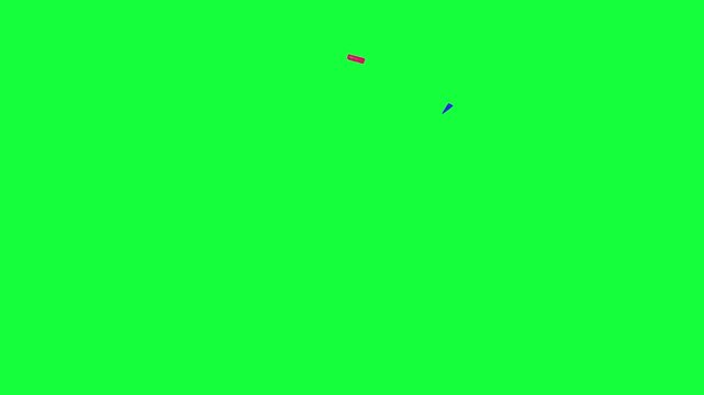 Chaotic Abstract Shards Line Explosion Green Screen