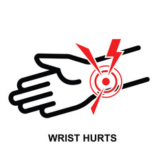 Fototapeta premium Wrist hurts icon isolated on background vector illustration. Non AI Generate.