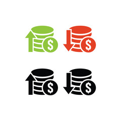 profit and loss coin up and down