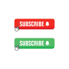 subscribe button with hand cursor and bell