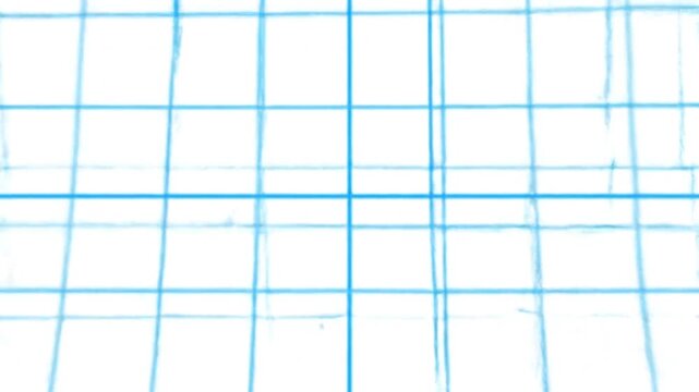 A grid pattern featuring light blue lines on a white surface, viewed from directly above, showcasing a geometric design
