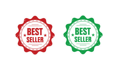 best seller badge red and green