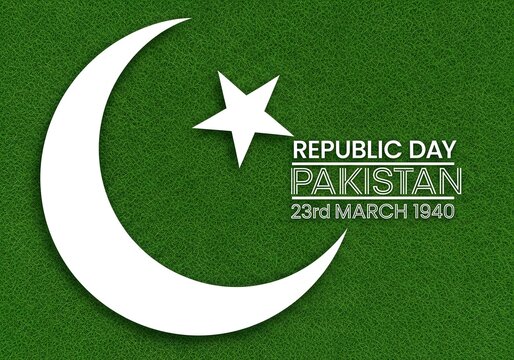 Pakistan Republic Day 23rd March 1940 Background with Crescent and Star Flag Design