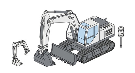 Excavator Heavy Machinery Equipment Construction Vehicle. © Mas