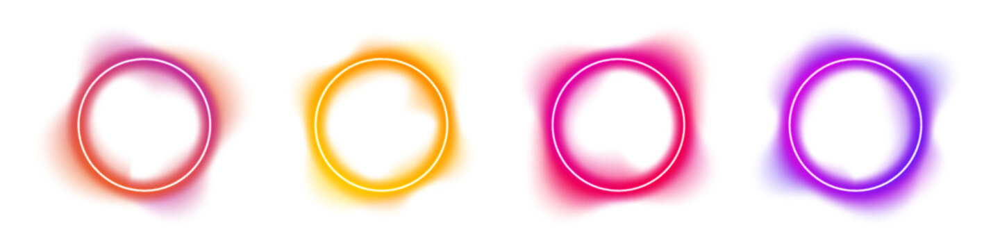Neon liquid circle pulses with vibrant blue and green gradients. Reflective blot drops shimmer across the smooth round surface. The illustration conveys futuristic motion and digital energy.