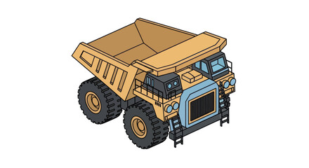 Large Yellow Dump Truck Illustration Vehicle. © Mas