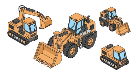 Heavy Construction Machinery Equipment Vehicles. © Mas