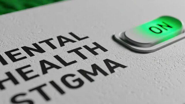 Mental Health Awareness, Ending Stigma, On Button, Conceptual Image