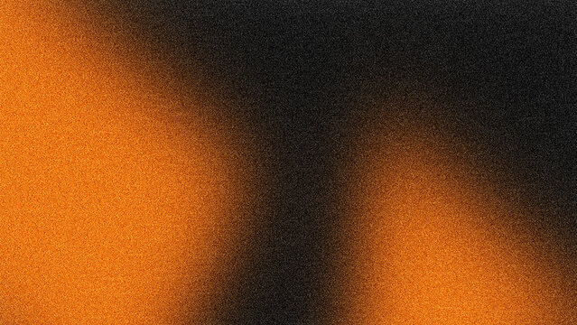 Abstract Grainy Orange and Black Gradient Background with Film Noise
