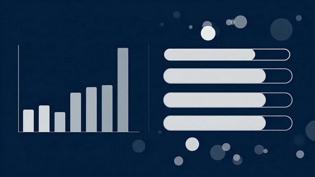 Data Visualization Graph and List Icons on Dark Background